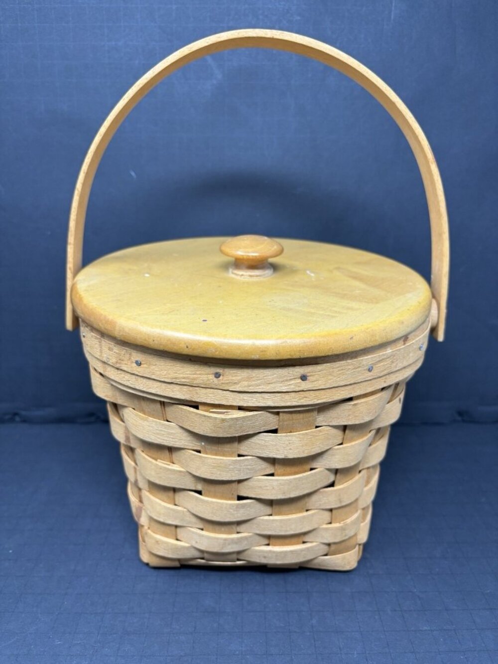 Longaberger Measuring Basket with Liner Lid Handle 1996 Ice Bucket Planter 6"